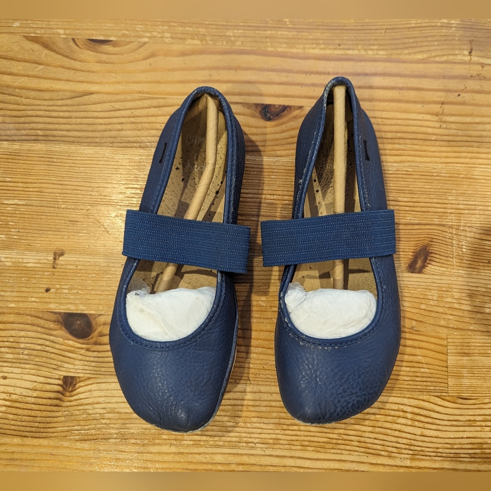 Camper Navy Blue Kids Ballerina Shoes, Used In Box